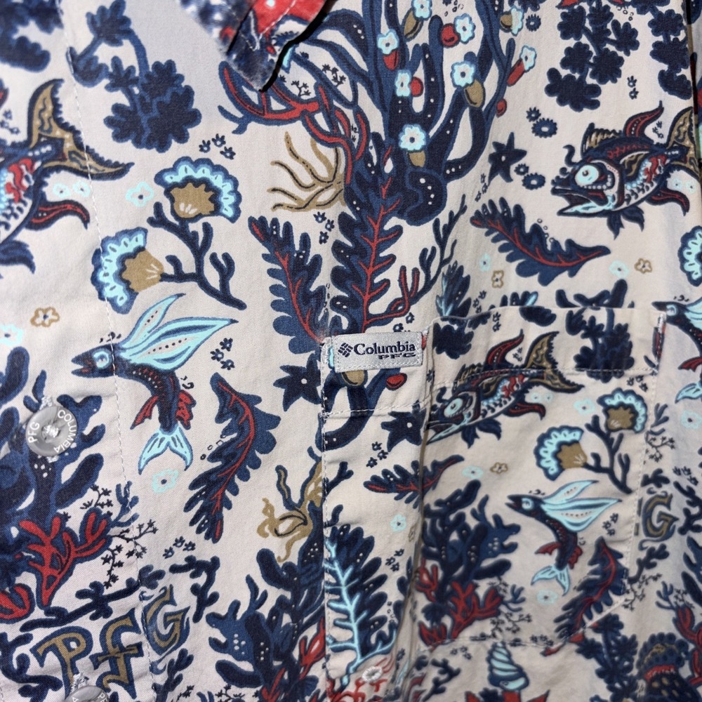 Columbia PFG Men's USA Fish Vented Short Sleeve Shirt Size XXL Multicolor - Picture 2 of 7
